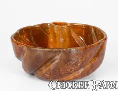 Upton M. Bell, Rare Small-Sized UPTON M. BELL / Waynesboro, PA Redware Cake Mold, circa 1895, Redware