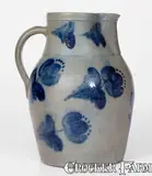 John Bell, Rare and Fine JOHN BELL / WAYNESBORO, PA Stoneware Pitcher w/ Elaborate Decoration, circa 1850-1880, Stoneware