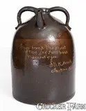 Eli H. Arnold, Exceptional Large-Sized Ohio Harvest Jug for "Eli H. Arnold / Jackson Constable" w/ Wonderful Inscription, circa 1881, Stoneware
