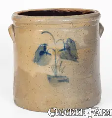 Th. Gunther, Rare TH. GUNTHER / BERNS / SHEBOYGAN, Wisconsin Stoneware Crock, circa 1866-1885, Stoneware