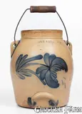 One-and-a-Half-Gallon COWDEN & WILCOX / HARRISBURG, PA Stoneware Batter Pail by Cowden & Wilcox, circa 1865, Stoneware, sold Jul 2024
