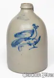 Ottman & Co., 2 Gal. HAXSTUN, OTTMAN & CO. / FORT EDWARD, NY Stoneware Bird Jug, circa 1870, Stoneware