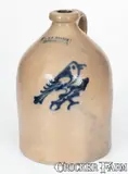 J. & E. Norton, J. & E. NORTON / BENNNGTON, VT Stoneware Jug w/ Cobalt Bird on Branch Design, circa 1855, Stoneware