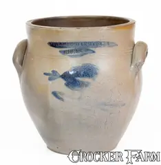 Darby & Co., CHOLLAR, DARBY & CO. / HOMER, New York Stoneware Jar w/ Floral Decoration, circa 1840, Stoneware