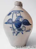 Barnabas Edmands & Co., Highly Important BARNABAS EDMANDS & CO. / CHARLESTOWN Stoneware Jug w/ Elaborate Incised Federal Eagle and Fish Decoration, circa 1830, Stoneware