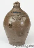 J. Remmey, Very Rare J. REMMEY / MANHATTAN-WELLS / NEW-YORK Stoneware Jug for J. H. Mott, June 4, 1807