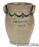 Coerlears Hook, Very Rare COERLEARS HOOK / N. YORK Stoneware Jar, Thomas W. Commeraw, Manhattan, c1800, c1800, Stoneware