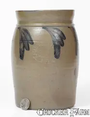 Rare HAMILTON & PERSHING / JOHNSTOWN, PA Stoneware Jar, 1852-55 by Hamilton & Pershing, 1852-55, Stoneware, sold Apr 2024