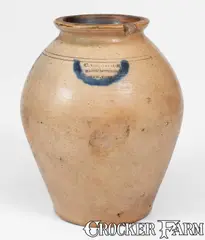 C. Crolius, C. CROLIUS / MANUFACTURER / NEW-YORK Stoneware Jar, circa 1820, Stoneware