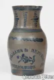 Williams And Reppert, WILLIAMS & REPPERT / GREENSBORO, PA Stoneware Pitcher w/ Elaborate Decoration, circa 1885, Stoneware