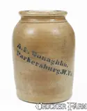 A.P. Donaghho, A. P. DONAGHHO / PARKERSBURG, W. VA / 1876 Stoneware Jar