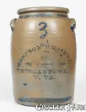 Williams & Co., THOMPSON, WILLIAMS & CO. / MORGANTOWN, W. VA Stoneware Jar, c1875, c1875, Stoneware