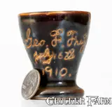 Geo. F. Frey, Rare Ohio Stoneware Match Safe Inscribed "Geo. F. Frey / July 16th, 1910", 1910, Stoneware
