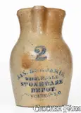 Jas. Benjamin Wholesale Stoneware, JAS. BENJAMIN / WHOLESALE STONEWARE DEPOT / CINCINNATI, O. Stoneware Pitcher, late 19th century, Stoneware