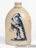 J. & E. NORTON / BENNINGTON, VT Stoneware Jug with Cobalt Pheasant on Stump Decoration by J. & E. Norton, circa 1855, Stoneware, sold Apr 2024