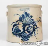 F. B. Norton & Co, F. B. NORTON & CO. / WORCESTER, MASS. Stoneware Crock w/ Floral Basket Decoration