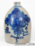 J. Darrow & Son, J. DARROW & SON / BALDWINSVILLE Stoneware Jug w/ Profuse Floral Decoration, circa 1865, Stoneware