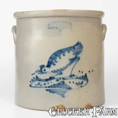 OTTMAN BRO'S & CO. / FORT EDWARD, NY 6 Gal. Stoneware Chicken Crock by Ottman Bros. & Co., circa 1875, Stoneware, sold Apr 2024