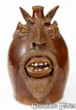 Brown's Pottery, "Brown's Pottery / Robert Brown" Stoneware Devil Face Jug, Arden, NC, late 20th century, late 20th century, Stoneware