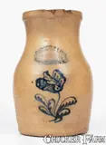 Burger & Lang, BURGER & LANG / ROCHESTER, N.Y. Stoneware Pitcher w/ Slip-Trailed Floral Decoration, circa 1867-1877, Stoneware