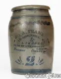 HEAD OF STEAMBOAT / LANDING / POMEROY OHIO Stoneware Advertising Jar by Head Of Steamboat, circa 1880, Stoneware, sold Apr 2024