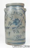 L. B. Dilliner & Co., L. B. DILLINER & CO. / NEW GENEVA, PA Stoneware Churn, c1875, c1875, Stoneware