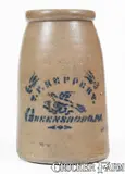 T.F. Reppert, T. F. REPPERT / GREENSBORO, PA Stoneware Canning Jar w/ Stenciled Bird