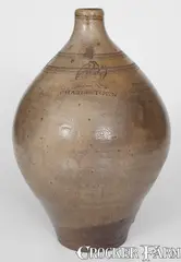 Charlestown, CHARLESTOWN / Boston, Mass. Stoneware Jug w/ Impressed Eagle and Cannon, early 19th century, Stoneware