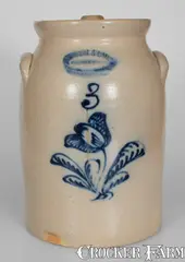 Burger & Lang, BURGER & LANG / ROCHESTER N.Y. Stoneware Jar w/ Lid, circa 1868-1877, Stoneware