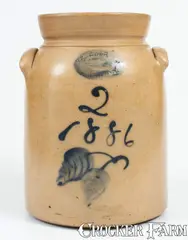 J. Burger Jr, Scarce J. BURGER JR. / ROCHESTER, NY Stoneware Jar Dated "1886", 1886, Stoneware