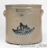 A.O. Whittemore, A. O. WHITTEMORE / HAVANA, NY Stoneware Crock w/ House Decoration, circa 1870, Stoneware