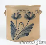 F.J. Elliott & Co., F.J. ELLIOTT & CO. / PENN YAN, N.Y. Stoneware Crock w/ Floral Decoration, third quarter 19th century, Stoneware