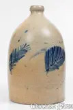 M. & T. Miller, 2 Gal. M. & T. MILLER / NEWPORT, PA Stoneware Jug w/ Leaf Decoration, circa 1875, Stoneware