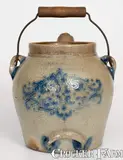 F.H. Cowden, 1 Gal. F. H. COWDEN / HARRISBURG, PA Stoneware Batter Pail w/ Stenciled Decoration, circa 1880, Stoneware