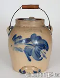 One-and-a-Half-Gallon COWDEN & WILCOX / HARRISBURG, PA Stoneware Batter Pail by Cowden & Wilcox, circa 1865, Stoneware, sold Nov 2023