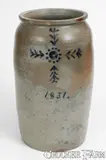 J. Miller, Very Rare J. MILLER / WHEELING, VA 1831 Stoneware Jar, 1831, Stoneware