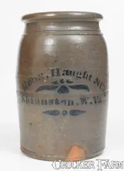 Haught & Co., KNOX, HAUGHT & CO. / SHINNSTON, W. VA Stoneware Jar, circa 1875, Stoneware