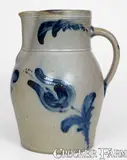 John Bell, Fine JOHN BELL / WAYNESBORO Stoneware Pitcher w/ Cobalt Floral Decoration, circa 1850-1880, Stoneware