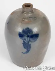 Rare T & J DUCEY / PETERSBURG, VA Stoneware Jug by T & J Ducey, circa 1855-1867, Stoneware, sold Nov 2023