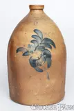 H B. Pfaltzgraff, 3 Gal. H. B. PFALTZGRAFF / YORK, PA Stoneware Jug w/ Floral Decoration, circa 1870-1889, Stoneware