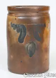 Solomon Bell, SOLOMON BELL / STRASBURG, VA Stoneware Jar w/ Floral Decoration, circa 1850-1880, circa 1850-1880, Stoneware