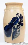 N.A. White & Son, Fine 6 Gal. N.A. WHITE & SON / UTICA, N.Y. Paddletail Bird Churn, circa 1885, Stoneware