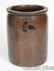 S.H. Sonner, One-Gallon S.H. SONNER / STRASBURG, VA Stoneware Jar w/ Cobalt Floral Decoration, circa 1870, Stoneware