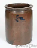 S.H. Sonner, One-Gallon S.H. SONNER / STRASBURG, VA Stoneware Jar w/ Cobalt Floral Decoration, circa 1870, Stoneware