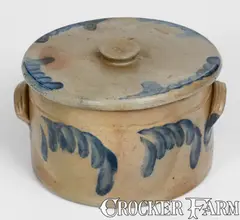 R.C.R, R. C. R. / PHILA Stoneware Butter Crock w/ Lid, Richard C. Remmey, Philadelphia, circa 1875, Stoneware
