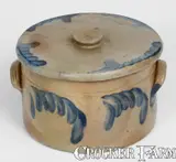 R.C.R, R. C. R. / PHILA Stoneware Butter Crock w/ Lid, Richard C. Remmey, Philadelphia, circa 1875, Stoneware