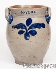 Coerlears Hook, Exceedingly Rare and Important Thomas W. Commeraw 18th Century Stoneware Jar, COERLEARS HOOK / N. YORK, circa 1797, Stoneware