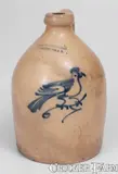 J.A. & C.W. Underwood, J.A. & C.W. UNDERWOOD / FORT EDWARD, N.Y. Stoneware Bird Jug, circa 1865-1867, Stoneware