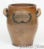 C. Crolius, C. CROLIUS / MANUFACTURER / MANHATTAN-WELLS / NEW-YORK Stoneware Jar w/ Cobalt Drape Decoration, circa 1815, Stoneware