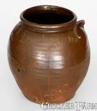 David Drake, Rare "Lm / July 21, 1853" Four-Gallon Stoneware Jar by David Drake, Lewis Miles' Stony Bluff Manufactory, Edgefield District, SC, 1853, Stoneware